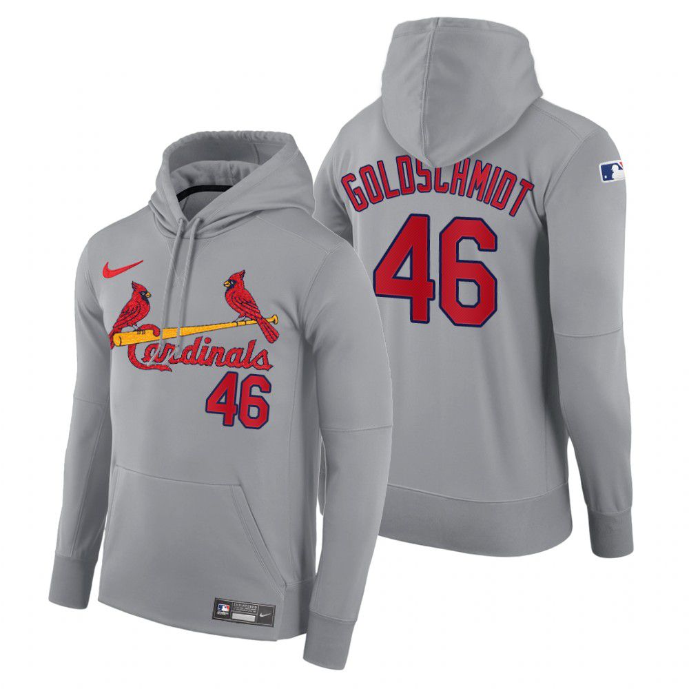 Men St.Louis Cardinals #46 Goloschmidt gray road hoodie 2021 MLB Nike Jerseys